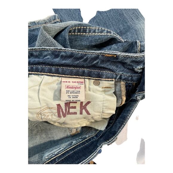 MEK DENIM USA Mykonos Women’s Jeans Straight Leg Dark Wash Denim Size 27x34 - Picture 10 of 15